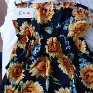 COPY - Yoriko Baby Girls Sunflower Dress with Hair bow.